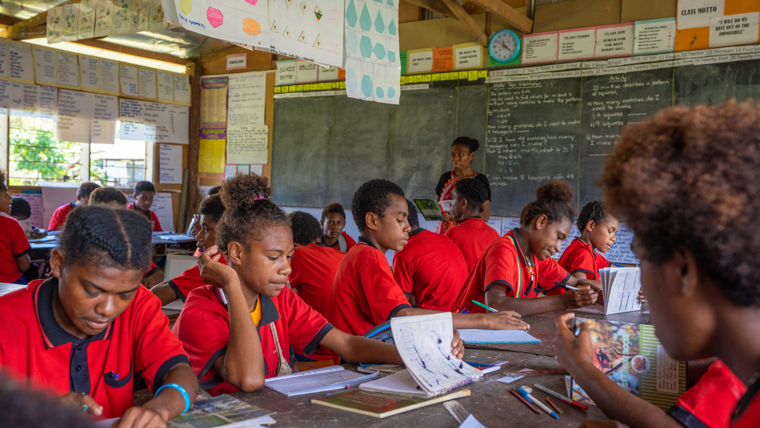 Papua New Guinea primary school and students